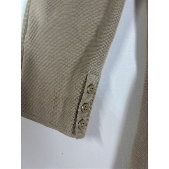 *TALBOTS Tan Cardigan Sweater Jacket Shawl Collar Blazer SzXL - Picture 6 of 9
